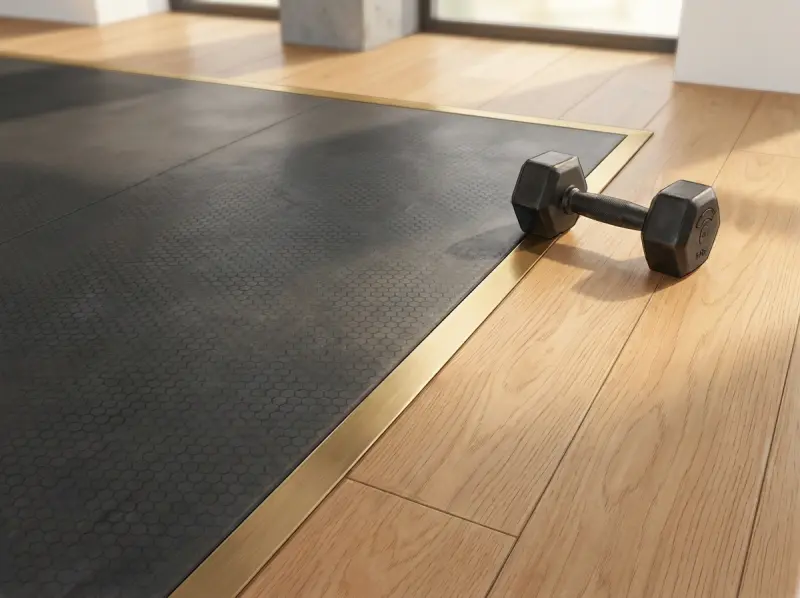 Fitness floor rubber surface detail
